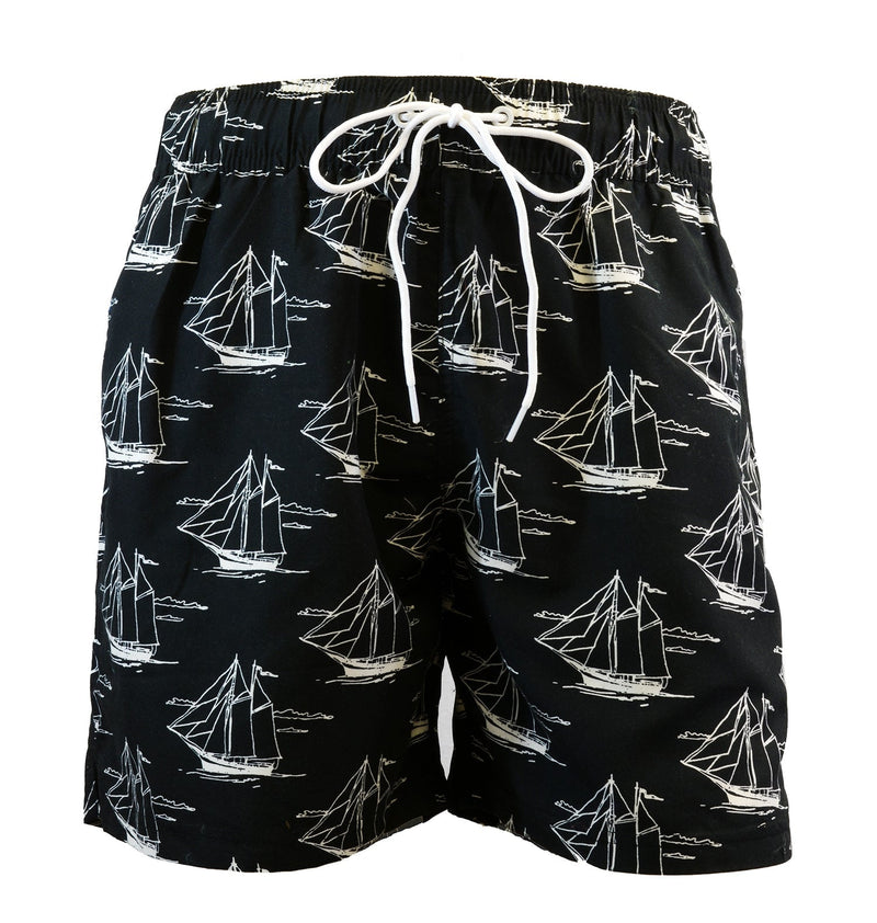 Adoretex Men's Sailing Boat Printed Beach Board Shorts