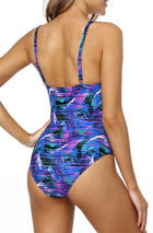 Adoretex Women's Tummy Control Shirred Push Up Bra Swimsuit (FN039)