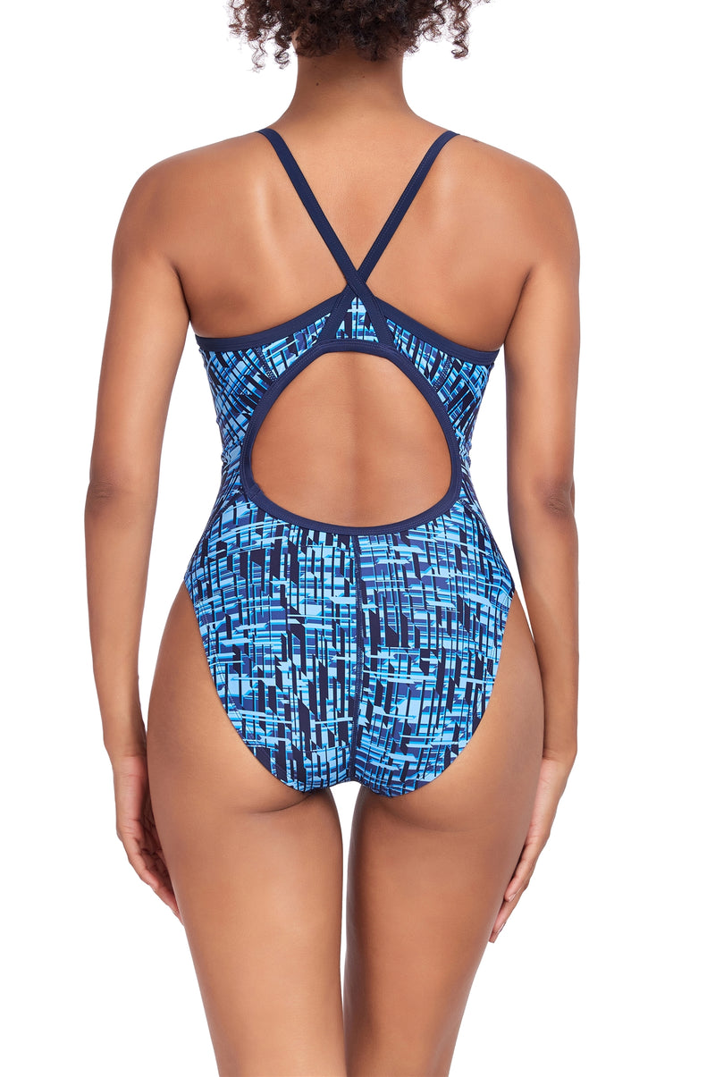 Adoretex Girl's/Women's Printed One Piece Thin Strap Athletic Swimsuit (FN049)