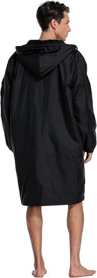 Adoretex Unisex Water Resistant Swim Parka for Adults and Kids Black Lining (PK005)