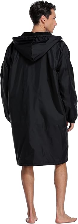 Adoretex Unisex Water Resistant Swim Parka for Adults and Kids Black Lining (PK005)