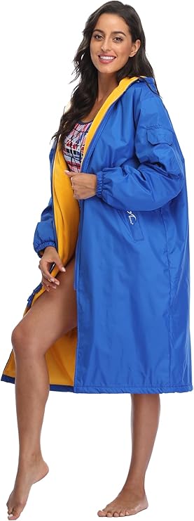 Adoretex Unisex Water Resistant Swim Parka for Adults and Kids Yellow Lining (PK005)