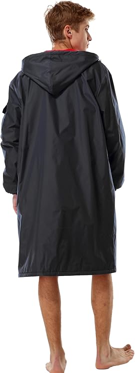 Adoretex Unisex Water Resistant Swim Parka for Adults and Kids Red Lining (PK005)