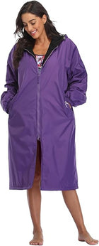 Adoretex Unisex Water Resistant Swim Parka for Adults and Kids Black Lining (PK005)