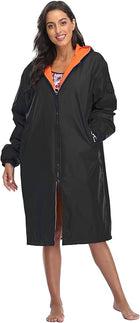 Adoretex Unisex Water Resistant Swim Parka for Adults and Kids Orange Lining (PK005)