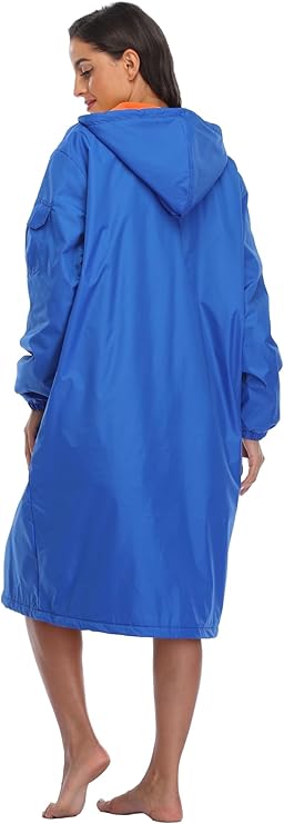 Adoretex Unisex Water Resistant Swim Parka for Adults and Kids Orange Lining (PK005)