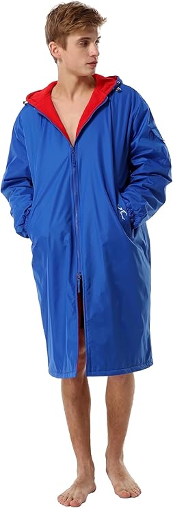 Adoretex Unisex Water Resistant Swim Parka for Adults and Kids Red Lining (PK005)