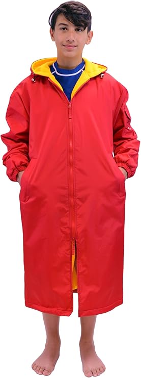 Adoretex Unisex Water Resistant Swim Parka for Adults and Kids Yellow Lining (PK005)