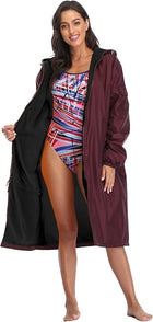 Adoretex Unisex Water Resistant Swim Parka for Adults and Kids Black Lining (PK005)