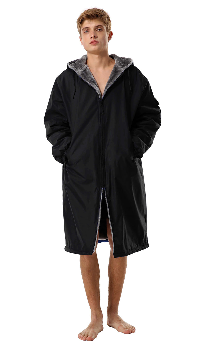 Adoretex Unisex Solid Faux Fur Lining Swim Parka (PK003)