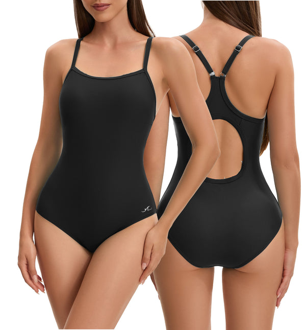 Adoretex Women's Athletic Training One-Piece Swimsuit with Bra & Adjustable Straps (FN055)