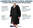 Adoretex Unisex Solid Faux Fur Lining Swim Parka (PK003)
