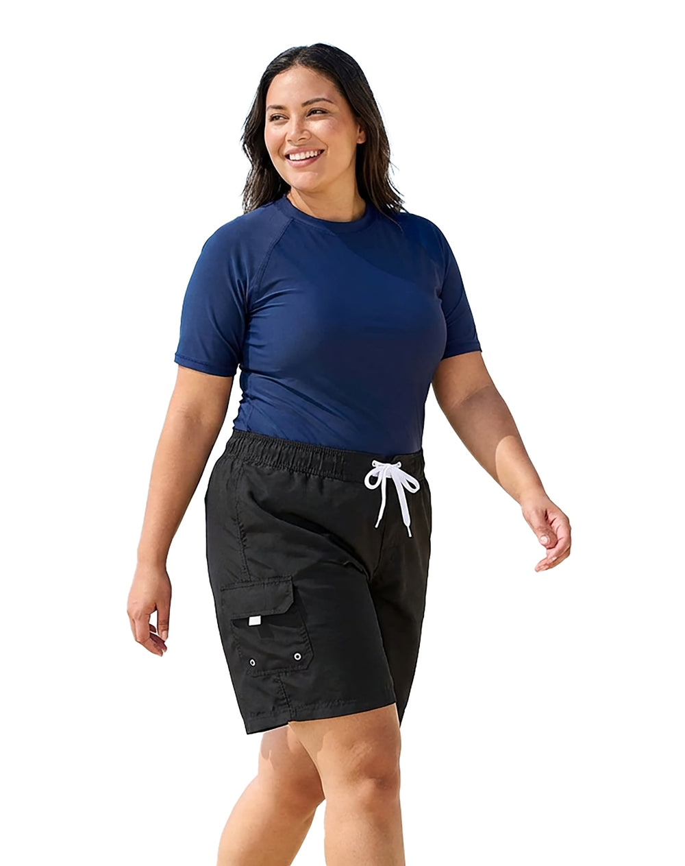 BLCKS Our Riding Fish ショートボード　6.6 Adoretex Women's Plus Size Solid Swim Board Shorts (FB007P)