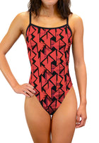 Adoretex Girl's/Women's Printed One Piece Thin Strap Athletic Swimsuit (FN036A)