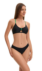 Adoretex Women's Front Knot Crisscross Bikini Set with Padding (FN045)