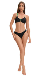 Adoretex Women's Front Knot Crisscross Bikini Set with Padding (FN045)