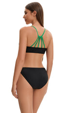 Adoretex Women's Front Knot Crisscross Bikini Set with Padding (FN045)