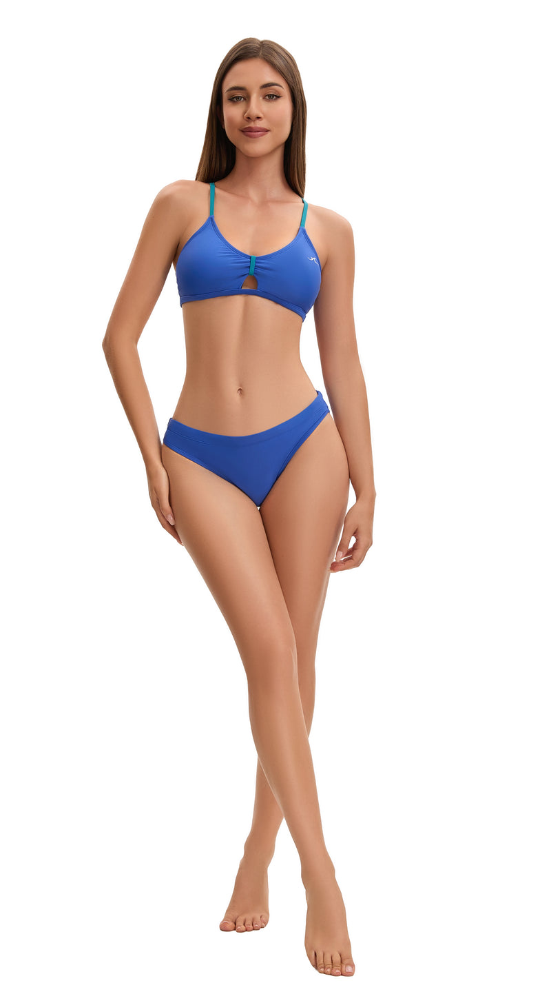 Adoretex Women's Front Knot Crisscross Bikini Set with Padding (FN045)