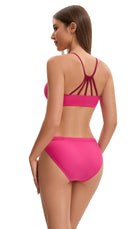 Adoretex Women's Front Knot Crisscross Bikini Set with Padding (FN045)