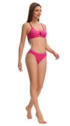 Adoretex Women's Front Knot Crisscross Bikini Set with Padding (FN045)
