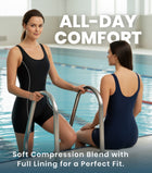 Adoretex Women's Solid Unitard Swimwear (FU001)