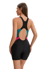 Adoretex Women's Sports Boyleg Unitard Swimsuit with Removable Pads (FU007)