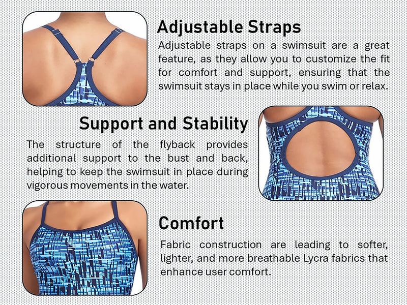 Adoretex Women's Athletic Training One-Piece Swimsuit with Bra & Adjustable Straps (FN055)