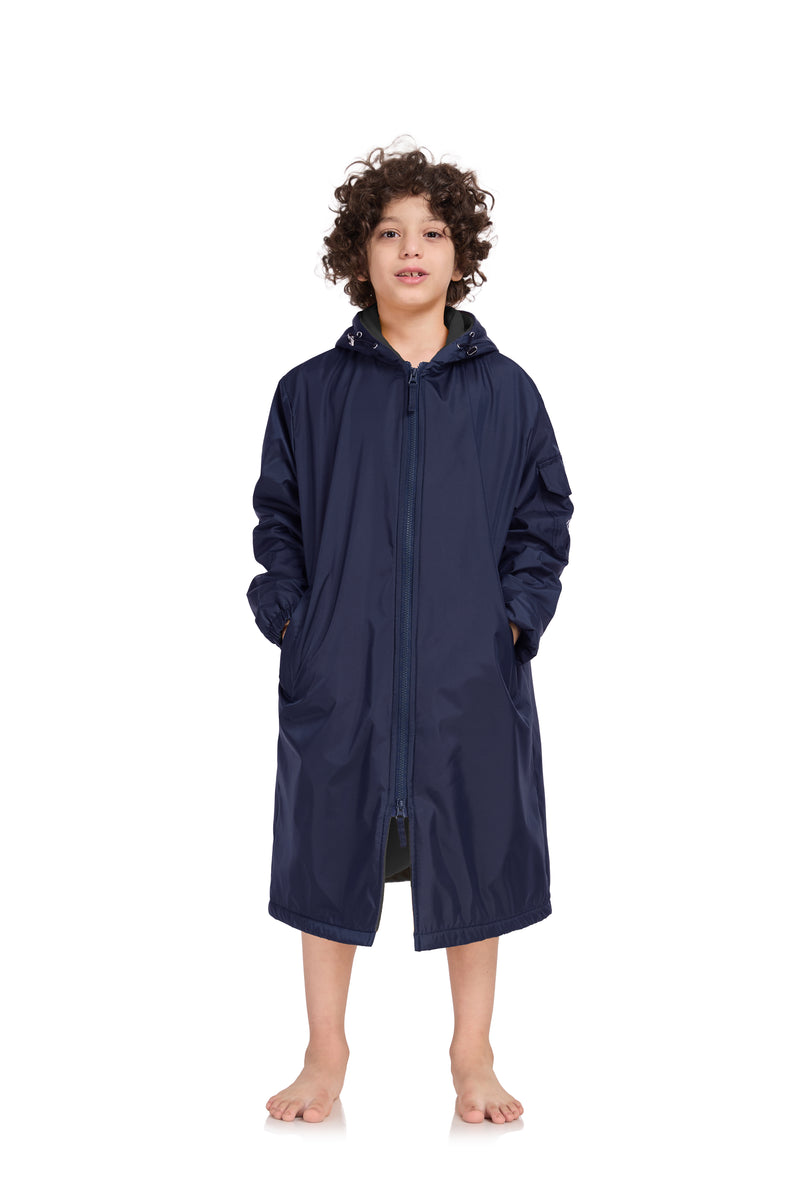 Adoretex Unisex Water Resistant Swim Parka for Adults and Kids Black Lining (PK005)