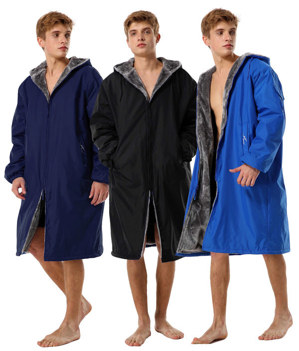 Adoretex Unisex Solid Faux Fur Lining Swim Parka (PK003)