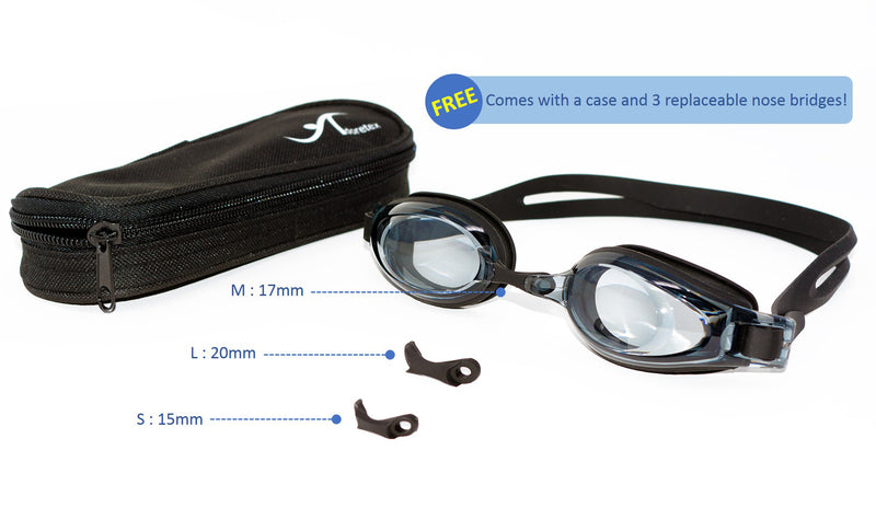 view swimming goggles Adoretex Adult Shortsighted Swim Goggles Bundle Grey