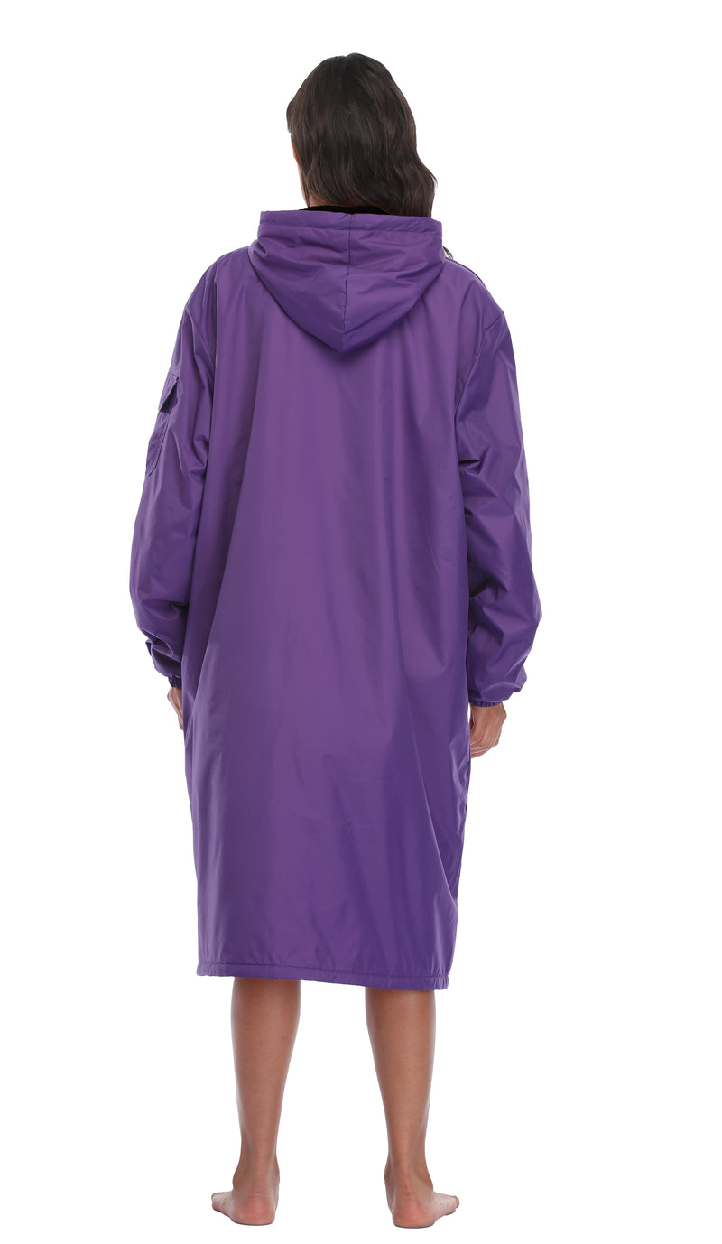 Adoretex Unisex Water Resistant Swim Parka for Adults and Kids Black Lining (PK005)