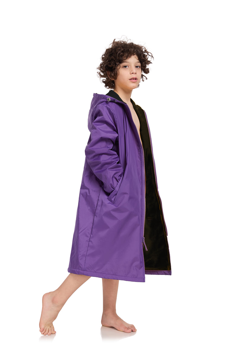 Adoretex Unisex Water Resistant Swim Parka for Adults and Kids Black Lining (PK005)