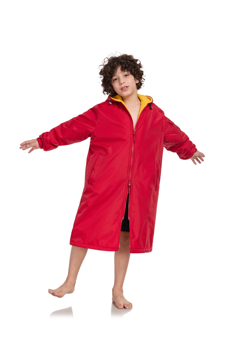 Adoretex Unisex Water Resistant Swim Parka for Adults and Kids Yellow Lining (PK005)