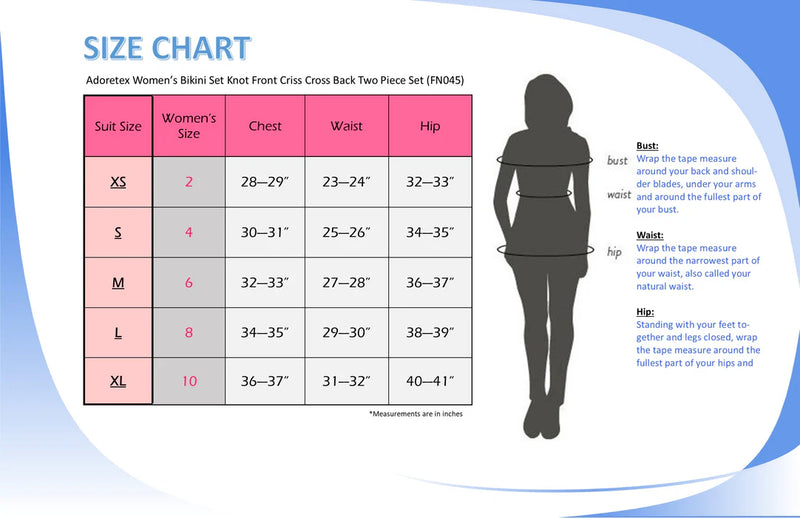 Adoretex Women's Front Knot Crisscross Bikini Set with Padding (FN045)