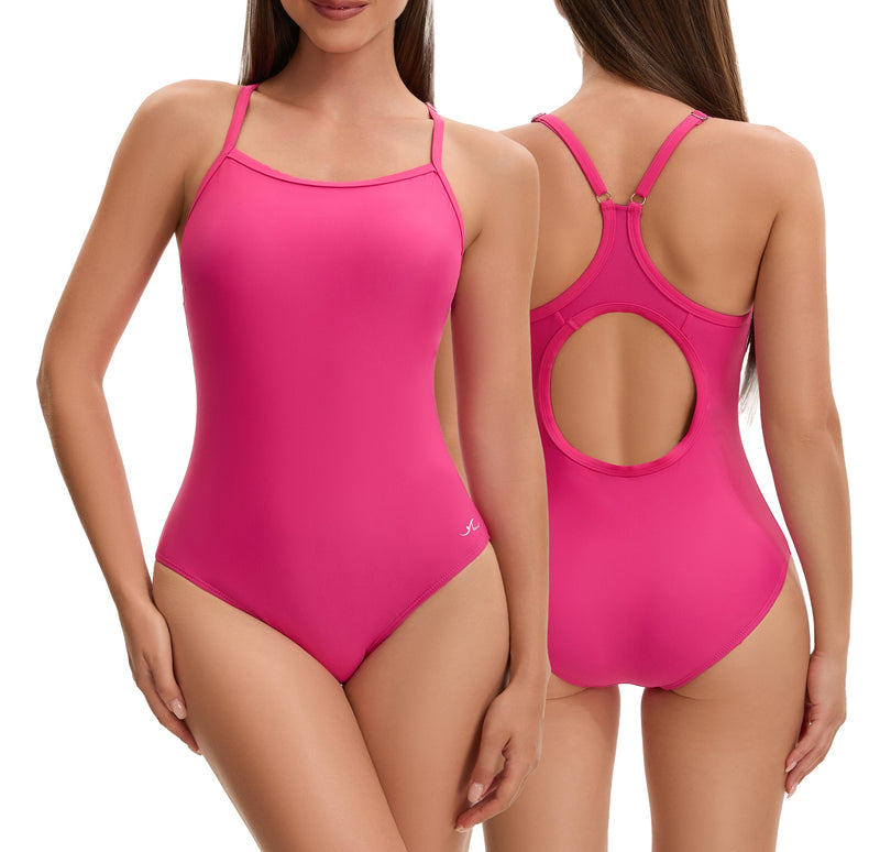 Adoretex Women's Athletic Training One-Piece Swimsuit with Bra & Adjustable Straps (FN055)