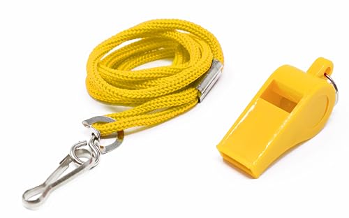 Adoretex Sport Guard Pea Coach Plastic Whistle With Lanyard (WK003S) Yellow