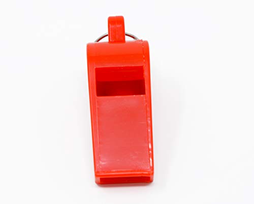 Adoretex Sport Guard Pea Coach Plastic Whistle With Lanyard (WK003S) Red