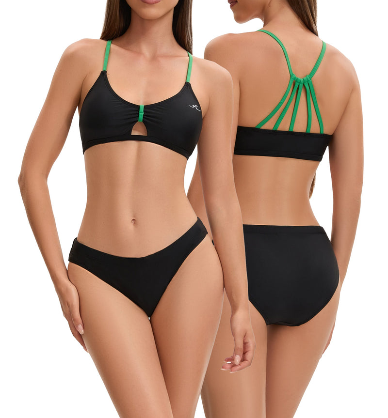 Adoretex Women's Front Knot Crisscross Bikini Set with Padding (FN045)