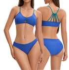Adoretex Women's Front Knot Crisscross Bikini Set with Padding (FN045)