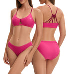 Adoretex Women's Front Knot Crisscross Bikini Set with Padding (FN045)