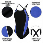 Adoretex Girl's/Women's Thin Strap Open Back One Piece Swimsuit (FN013)