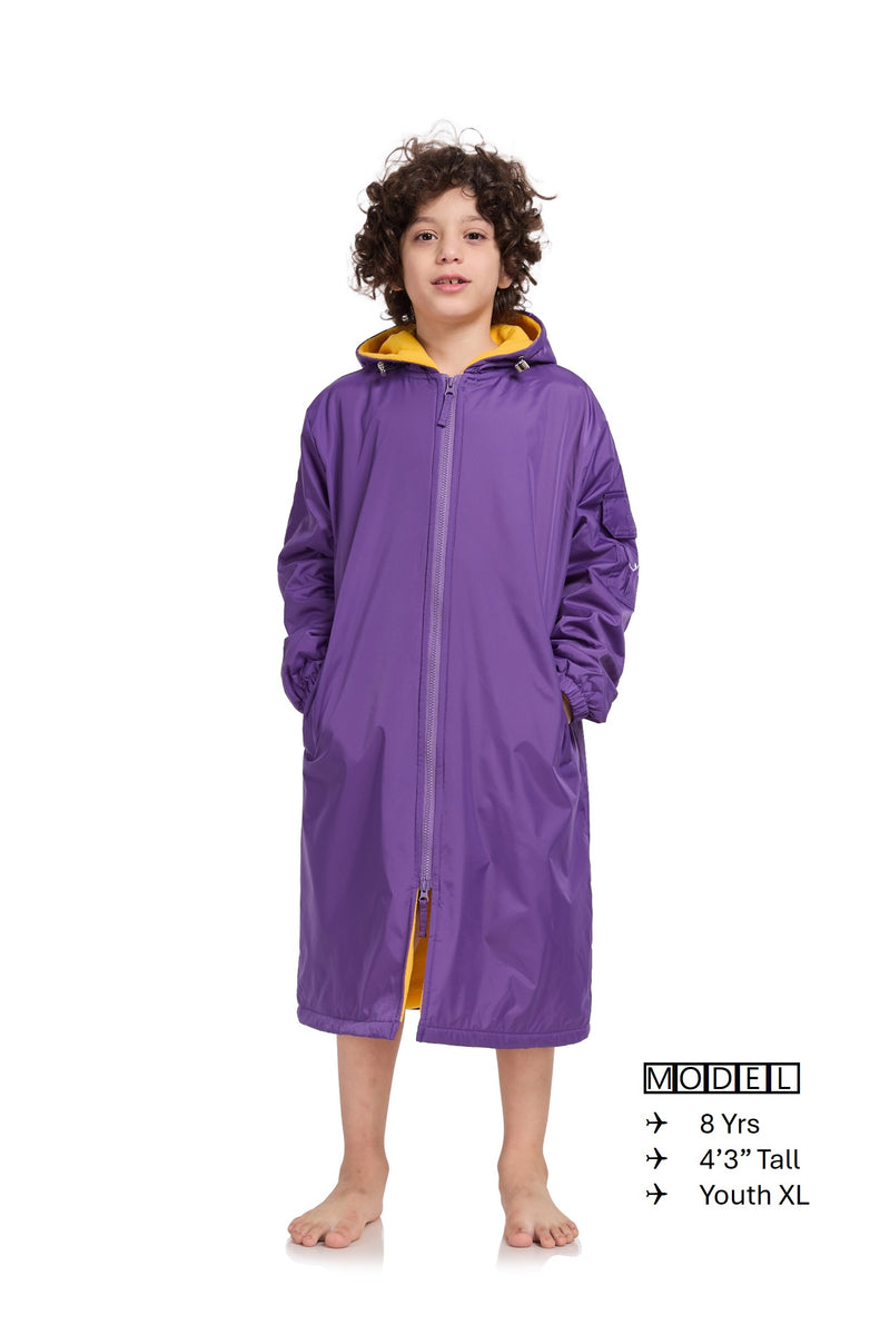 Adoretex Unisex Water Resistant Swim Parka for Adults and Kids Yellow Lining (PK005)