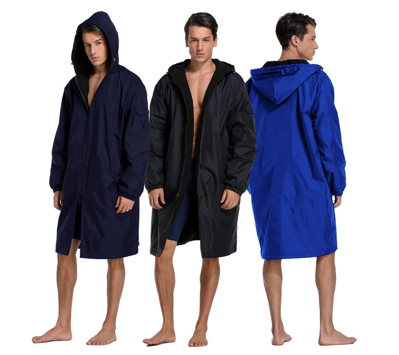 Adoretex Unisex Water Resistant Swim Parka for Adults and Kids Black Lining
