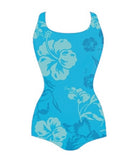 Adoretex Women's Hawaiian Flower Conservative Lap Suit Swimwear (FS005)
