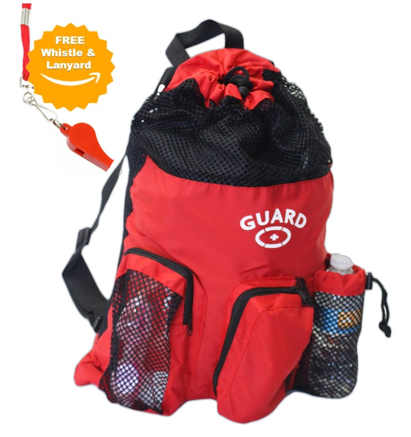 Adoretex Guard Red Mesh Equipment Backpack with free whistle and lanyand (GB-001)