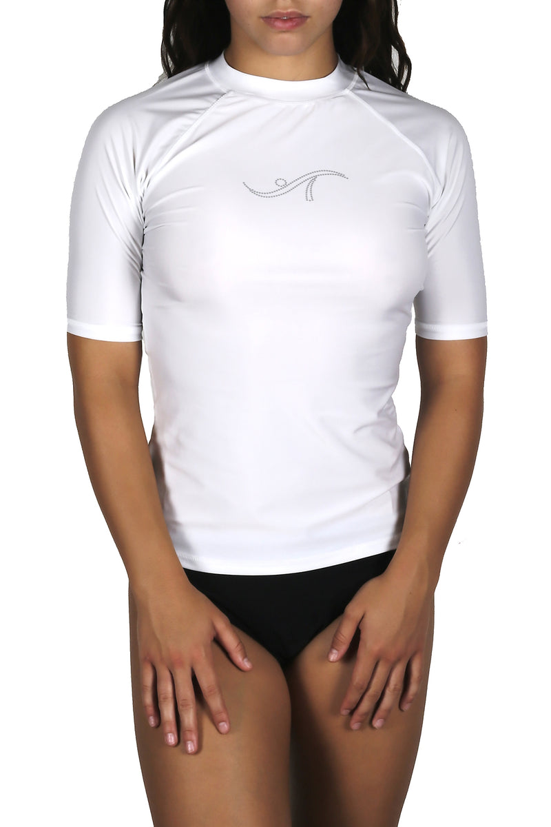 Adoretex Women's Plus Size Rashguard UPF 50+ Short Sleeve Swim Shirt (RS006P)