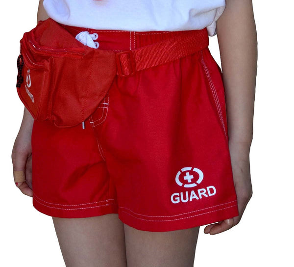 Adoretex Women's Guard Swim Board Short Set with Hip Bag, Whistle with Lanyard
