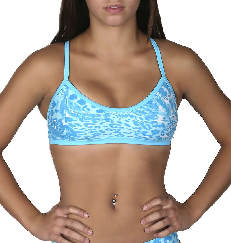 Adoretex Women's Leopard Crossback Workout Bikini Top (FN033A)