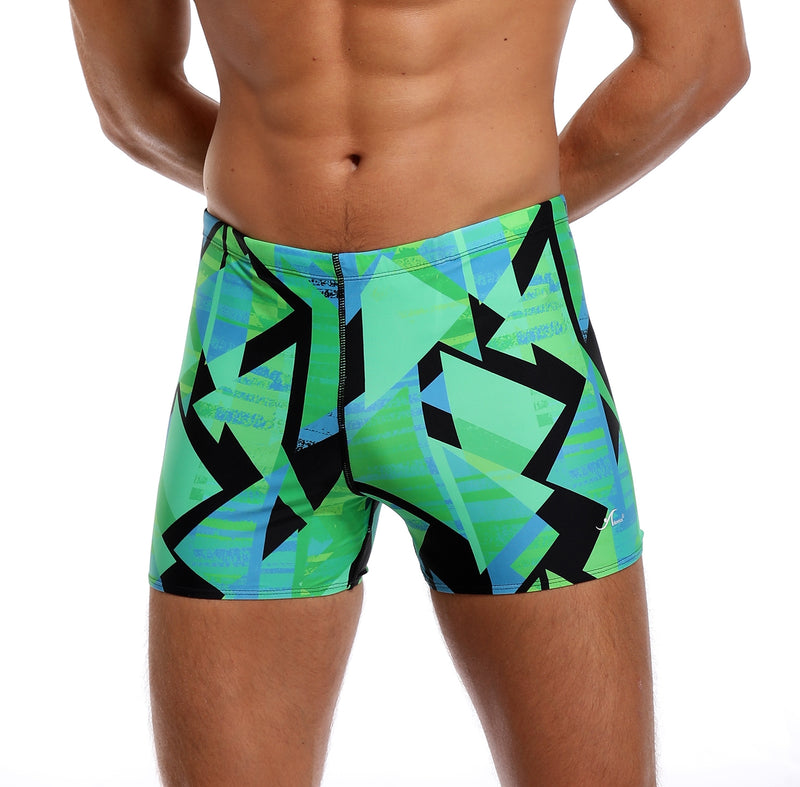 Adoretex Men's Printed Swim Brief Square Leg Shorts Swimsuit (MS003)