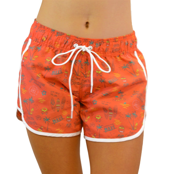 Adoretex Women's Summer Printed Beach Board Shorts (FBP016)